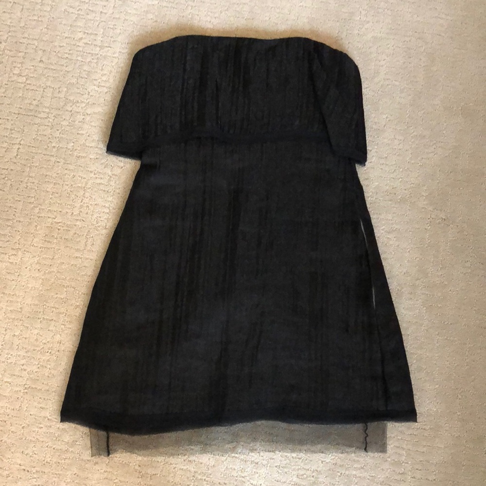 Black strapless BCBG runway dress